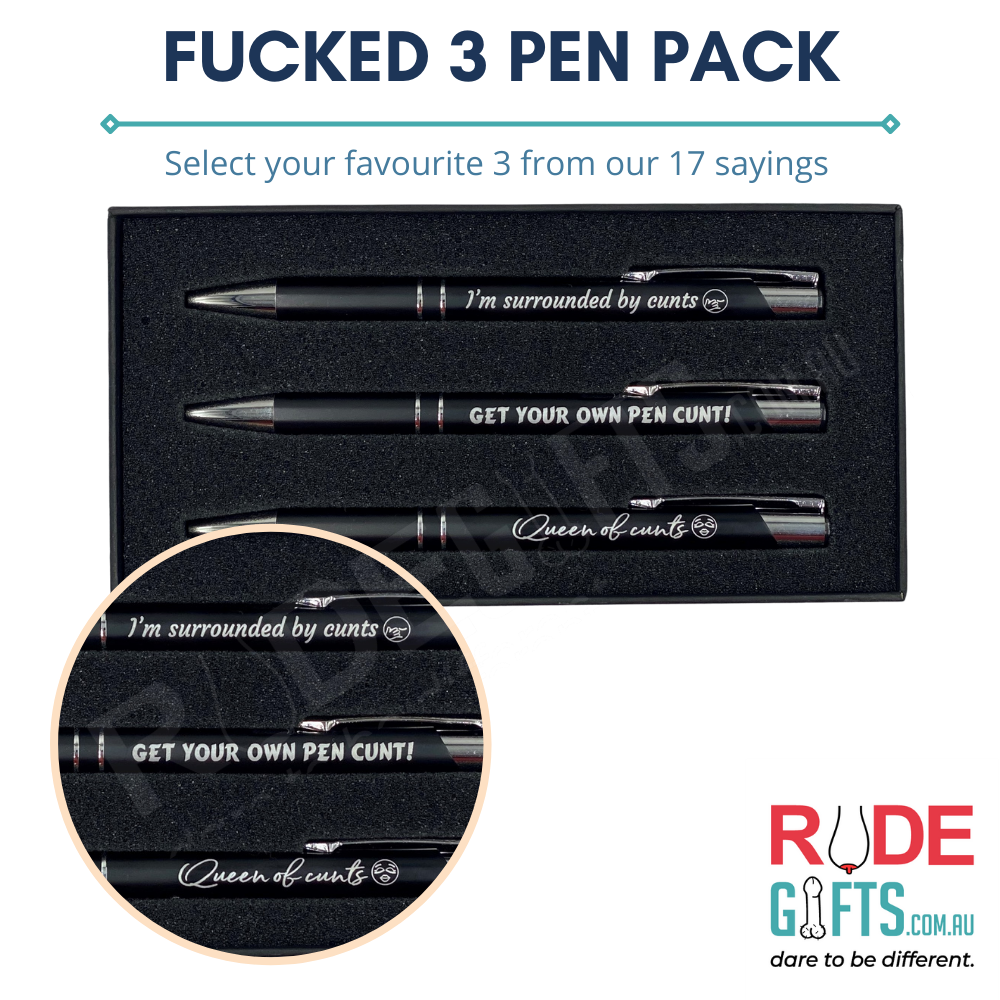 Fucked 3 Pack Pen Set Rude Ts